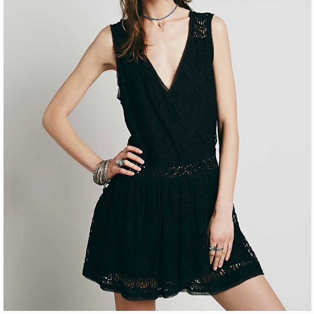 Free People Black Lace Dress